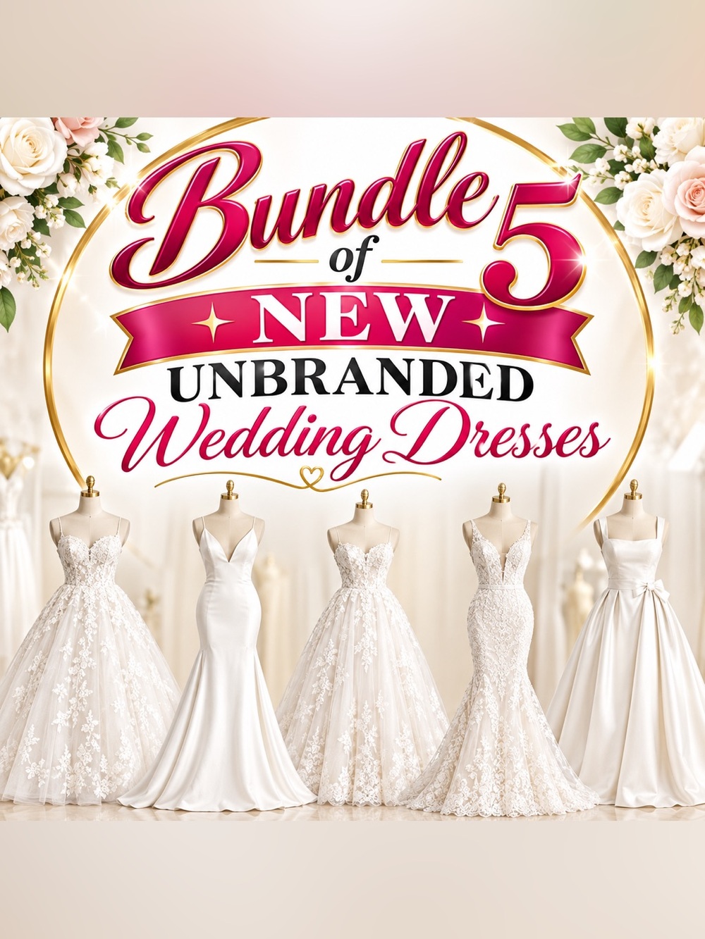 Bundle of 5 New Unbranded Wedding Dresses